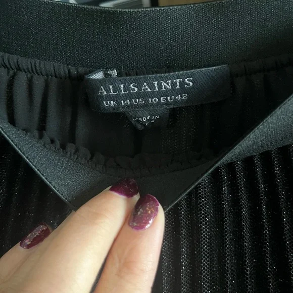 All Saints Veena Metallic Tulle Skirt - Picture 9 of 10